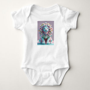 Rococo Punk Marshmallow Lion baby Jersey bodysuit