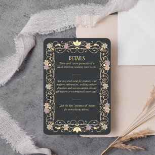 Rococo Revival Elegant Vintage Floral Wedding Enclosure Card