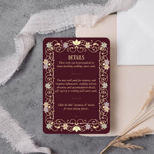 Rococo Revival Elegant Vintage Floral Wedding Enclosure Card