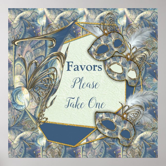 Rococo Rich with Gold Relief & Masks Poster (Front)