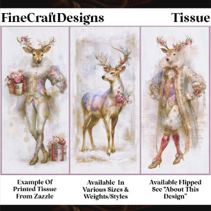 Rococo Rudolf & Festive Reindeer EQ3R Decoupage Tissue Paper