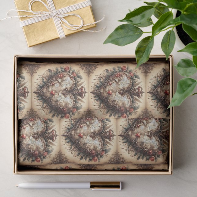 Rococo Style Heart Tissue Paper (Gift)
