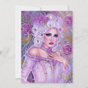 Rococo valentine fantasy art by Renee Lavoie Holiday Card