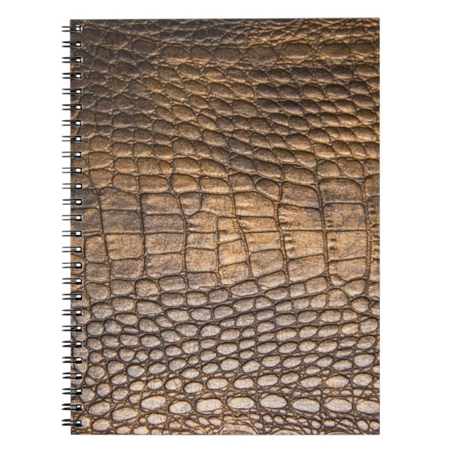 ?rocodile leather. Brown Leather background and te Notebook (Front)