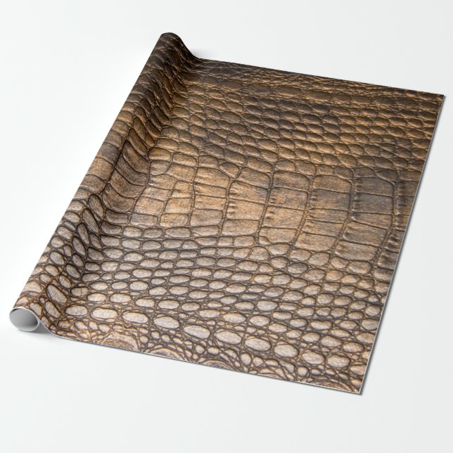 ?rocodile leather. Brown Leather background and te Wrapping Paper (Unrolled)
