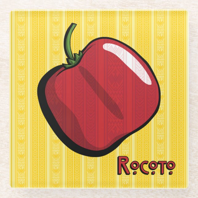 Rocoto Chilli Pepper Glass Coaster (Front)