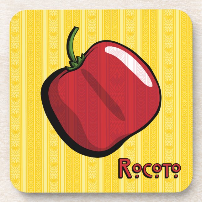 Rocoto Chilli Pepper Plastic Coaster (Front)