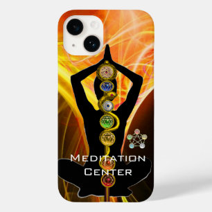ROD ASCLEPIUS,7 CHAKRAS YOGA LOTUS POSE Yellow Case-Mate iPhone 14 Case