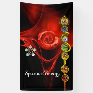 ROD ASCLEPIUS 7 CHAKRAS,YOGA,SPIRITUAL ENERGY Red Banner