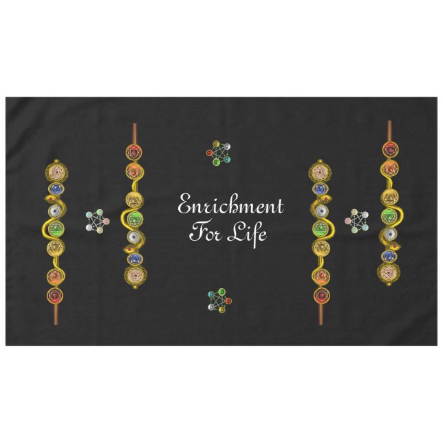 ROD ASCLEPIUS 7 CHAKRAS,YOGA,SPIRITUAL ENERGY TABL TABLECLOTH (Front (Horizontal))