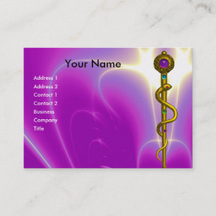 ROD ASCLEPIUS MEDICAL HEALTH CARE Pink Purple Business Card