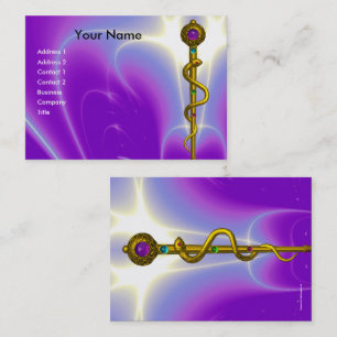 ROD ASCLEPIUS MEDICAL HEALTH CARE Violet Purple Business Card