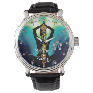 ROD OF ASCLEPIUS 7 CHAKRAS,YOGA LOTUS POSE Blue Watch