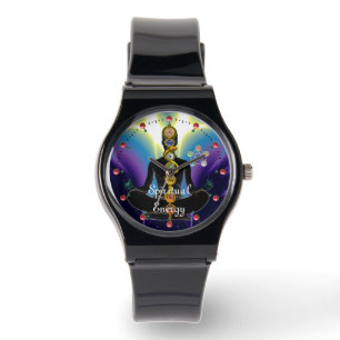 ROD OF ASCLEPIUS 7 CHAKRAS,YOGA LOTUS POSE Purple Watch