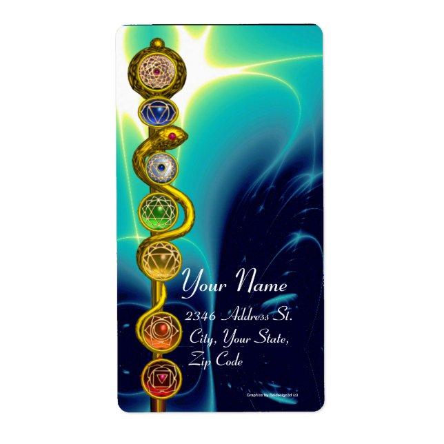 ROD OF ASCLEPIUS 7 CHAKRAS,YOGA ,SPIRITUAL ENERGY (Front)