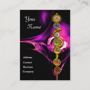 ROD OF ASCLEPIUS,7 CHAKRAS ,YOGA,SPIRITUAL ENERGY BUSINESS CARD