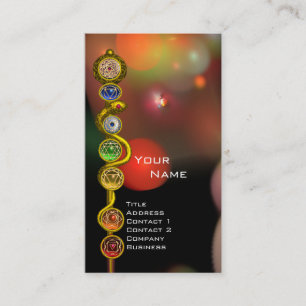 ROD OF ASCLEPIUS,7 CHAKRAS,YOGA ,SPIRITUAL ENERGY BUSINESS CARD