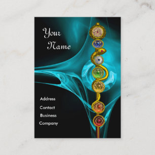 ROD OF ASCLEPIUS,7 CHAKRAS ,YOGA,SPIRITUAL ENERGY BUSINESS CARD