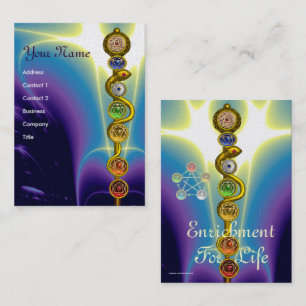 ROD OF ASCLEPIUS,7 CHAKRAS,YOGA ,SPIRITUAL ENERGY BUSINESS CARD
