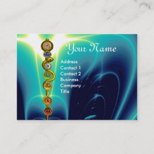 ROD OF ASCLEPIUS,7 CHAKRAS,YOGA ,SPIRITUAL ENERGY BUSINESS CARD