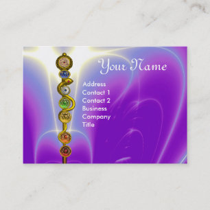 ROD OF ASCLEPIUS,7 CHAKRAS,YOGA ,SPIRITUAL ENERGY BUSINESS CARD