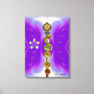 ROD OF ASCLEPIUS 7 CHAKRAS,YOGA ,SPIRITUAL ENERGY CANVAS PRINT