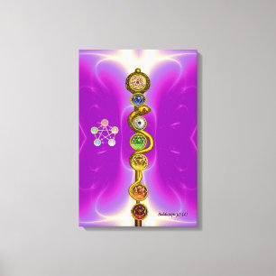 ROD OF ASCLEPIUS 7 CHAKRAS,YOGA ,SPIRITUAL ENERGY CANVAS PRINT