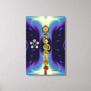 ROD OF ASCLEPIUS 7 CHAKRAS,YOGA ,SPIRITUAL ENERGY CANVAS PRINT
