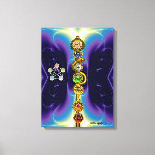 ROD OF ASCLEPIUS 7 CHAKRAS,YOGA ,SPIRITUAL ENERGY CANVAS PRINT
