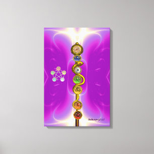 ROD OF ASCLEPIUS 7 CHAKRAS,YOGA ,SPIRITUAL ENERGY CANVAS PRINT