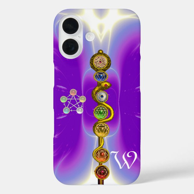 ROD OF ASCLEPIUS 7 CHAKRAS,YOGA ,SPIRITUAL ENERGY Case-Mate iPhone CASE (Back)