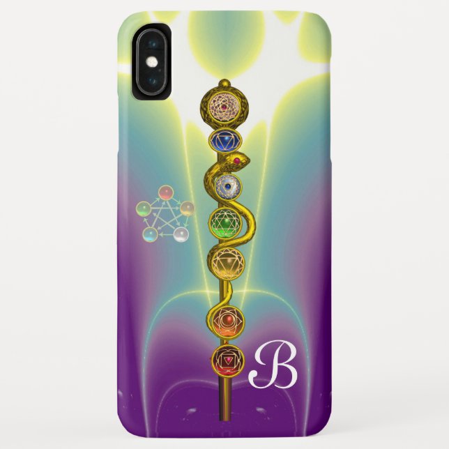 ROD OF ASCLEPIUS 7 CHAKRAS,YOGA ,SPIRITUAL ENERGY Case-Mate iPhone CASE (Back)