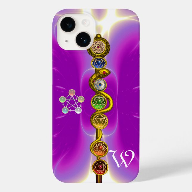 ROD OF ASCLEPIUS 7 CHAKRAS,YOGA ,SPIRITUAL ENERGY Case-Mate iPhone CASE (Back)