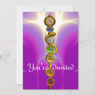ROD OF ASCLEPIUS 7 CHAKRAS,YOGA ,SPIRITUAL ENERGY INVITATION