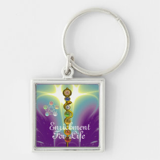 ROD OF ASCLEPIUS 7 CHAKRAS,YOGA ,SPIRITUAL ENERGY KEY RING