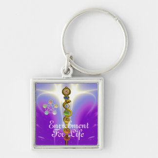 ROD OF ASCLEPIUS 7 CHAKRAS,YOGA ,SPIRITUAL ENERGY KEY RING