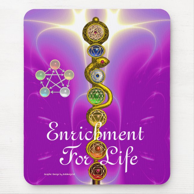 ROD OF ASCLEPIUS,7 CHAKRAS,YOGA ,SPIRITUAL ENERGY MOUSE PAD (Front)