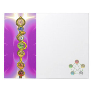 ROD OF ASCLEPIUS 7 CHAKRAS,YOGA ,SPIRITUAL ENERGY NOTEPAD
