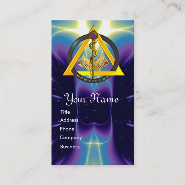 ROD OF ASCLEPIUS DENTIST DENTISTRY APPOINTMENT CARD (Front)