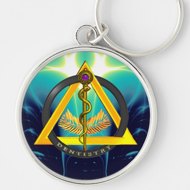 ROD OF ASCLEPIUS DENTIST DENTISTRY KEY RING (Front)