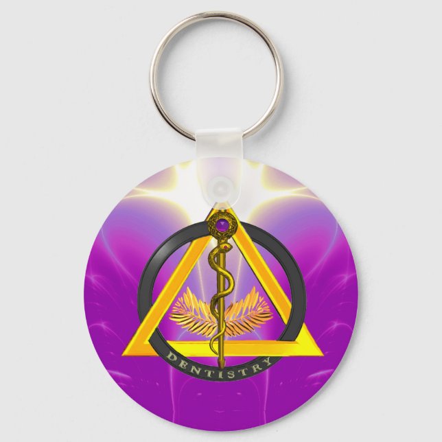 ROD OF ASCLEPIUS DENTIST DENTISTRY KEY RING (Front)
