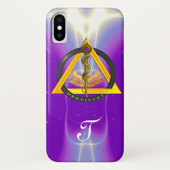ROD OF ASCLEPIUS DENTIST DENTISTRY MONOGRAM Case-Mate iPhone CASE (Back)