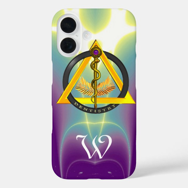 ROD OF ASCLEPIUS DENTIST DENTISTRY MONOGRAM Case-Mate iPhone CASE (Back)