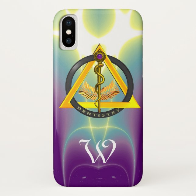 ROD OF ASCLEPIUS DENTIST DENTISTRY MONOGRAM Case-Mate iPhone CASE (Back)