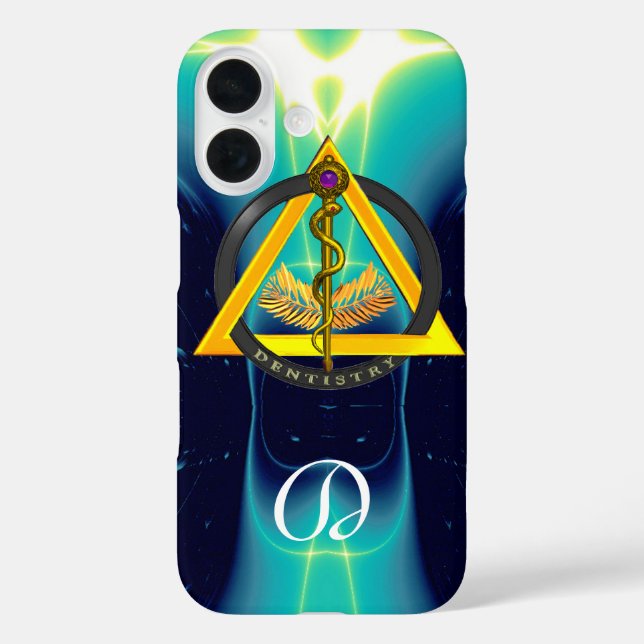 ROD OF ASCLEPIUS DENTIST DENTISTRY MONOGRAM Case-Mate iPhone CASE (Back)