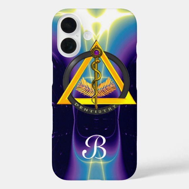 ROD OF ASCLEPIUS DENTIST DENTISTRY MONOGRAM Case-Mate iPhone CASE (Back)