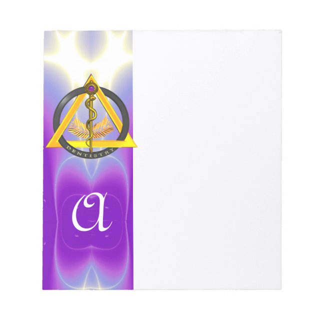 ROD OF ASCLEPIUS DENTIST DENTISTRY MONOGRAM NOTEPAD (Front)