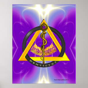 ROD OF ASCLEPIUS DENTIST DENTISTRY SYMBOL POSTER