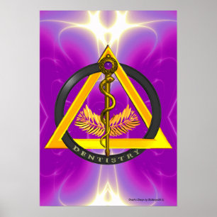 ROD OF ASCLEPIUS DENTIST DENTISTRY SYMBOL POSTER