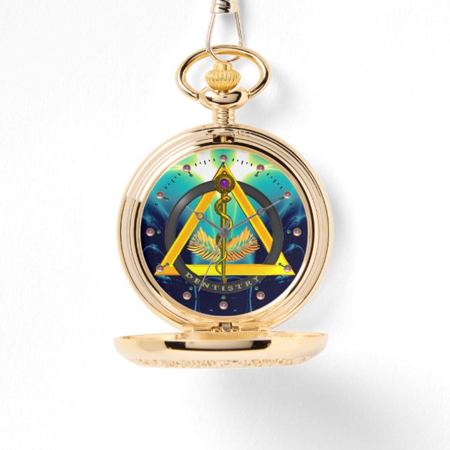 ROD OF ASCLEPIUS DENTIST DENTISTRY SYMBOL, Teal Watch (Front)